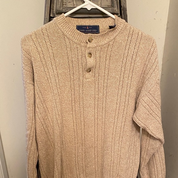John Ashford Men's Knit Sweater in Cream - Picture 4 of 8